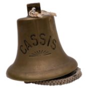 The ship's bell for the Shell Steam Tanker 'Cassis': the 12 inch bell with square section