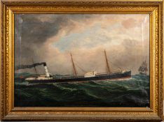 British School (early 20th century) A ship's portrait of the 'SS Rock Light of London,