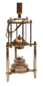 A brass reproduction of an underwater oil lamp after Louis Denayrouse:, based upon the 1873 design,