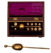 A late 19th century Sike's Hydrometer, maker H Geere, Brighton, No 41407: in fitted mahogany case,