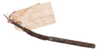 A section of late 19th century Hong Kong to Singapore telegraph cable: with manuscript label 'Hong
