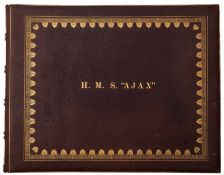 An early 20th century folio photograph album of the launch of the Royal Navy King George V-class