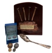 A collection of wreck artefacts: comprising copper nails and plating from The East Indiaman '