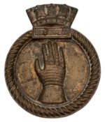 HMS Indomitable. A cast iron ship's badge: 18.5cm high.
