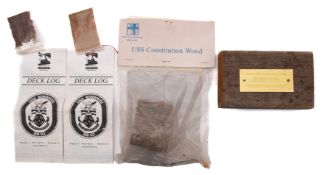 A section of timber from the restoration of USS Constitution: in USS Constitution Museum sealed