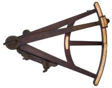A George III mahogany and brass 19 inch radius octant by William Gibbons: the 'T' frame with inset