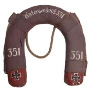 A WWII-style Kriegsmarine life preserver for the Type VIIC Training U-boat 351: of horseshoe shape