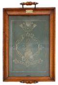 An Edwardian oak and glass tray constructed from the ship's timbers of Royal Navy first-rate