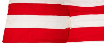 A large white and red striped flag, 210 x 320cm,