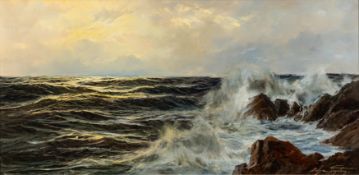 *Edgar Freyberg (German, b. 1927) Sunlight on a choppy sea signed lower right oil on canvas 38.