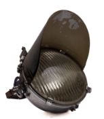 A ship's 18 inch searchlight, maker GEC, London: with clear glass lens with shade in an alloy case,