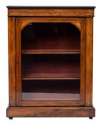 A Victorian walnut, marquetry and glazed pier cabinet,