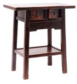 A Chinese stained wood side table in 17th century style,