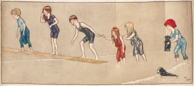 Cecil Aldin (British, 1870-1935) Coming out of the water,