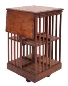 An Edwardian oak revolving bookcase,