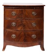 A Regency mahogany bowfront chest of drawers,