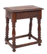 An oak joynt stool in 17th century style,