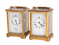 A French Victorian Obis carriage clock the eight-day duration movement having a platform lever