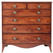 A late George III mahogany chest of drawers,
