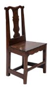 An oak, elm and beech lath back elbow chair,