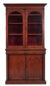 A William IV mahogany and glazed cabinet bookcase,