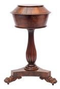 A Regency rosewood teapoy,
