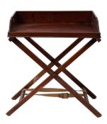 A George III mahogany butler's tray on stand,