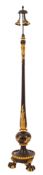 A Baroque style lacquered and parcel gilt electric standard lamp,