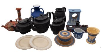 A mixed lot of 19th century English jasper ware,