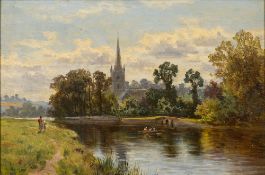 Alfred Bevan Collier (British, 1832-1908) Stratford on Avon oil on board 20.5 x 30.