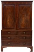 A George III mahogany linen press,