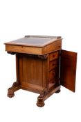 A Victorian walnut Davenport, by Thomas Filmer, London,