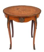 A kingwood, marquetry and gilt metal mounted centre table in Louis XV taste,