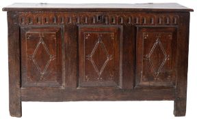 A Charles I oak coffer,