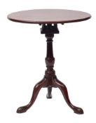 A George III mahogany circular occasional table,