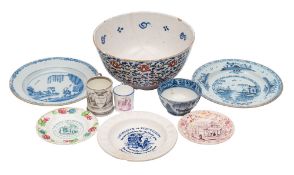 A mixed lot of English pottery,