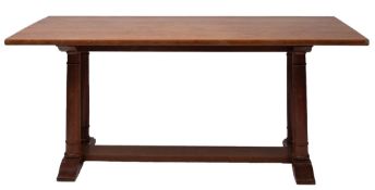 An oak refectory table in 17th century taste, almost certainly for Heal & Son, London,