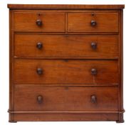 A Victorian mahogany chest of drawers,