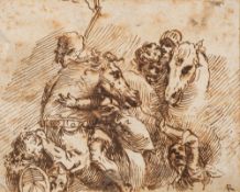 Attributed to Alexander Runciman (Scottish, 1736-1785) Cavaliers on horseback,