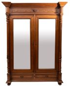 A Continental, probably Flemish, oak armoire,