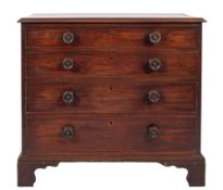 A George III mahogany chest of drawers, last quarter 18th century; the top with moulded edges,