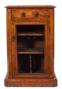 A Victorian walnut and marquetry pier cabinet,