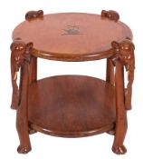 An Anglo-Indian carved hardwood circular occasional table,