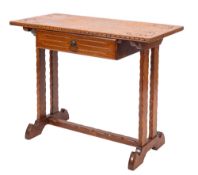 An Aesthetic movement oak rectangular side table,