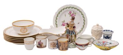 A mixed lot of Continental porcelain,
