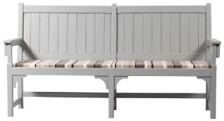 A painted wood loggia seat,