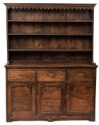 A stained oak dresser in early 18th century style,