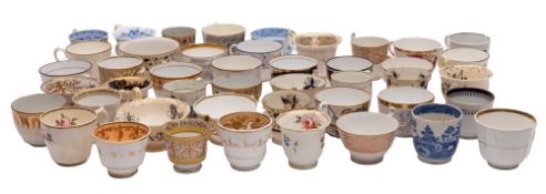 A mixed lot of late 18th/19th century English porcelain tea and coffee cups various factories