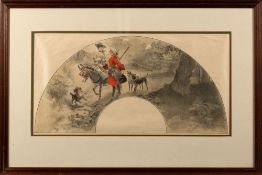 A French or British design for a fan in rococo taste, early 20th century,