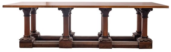 A Victorian oak centre table in Gothic style,